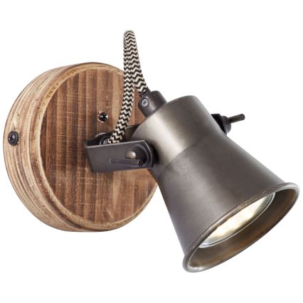 Brilliant - Spot mural SEED 1xGU10/5W/230V noir/marron