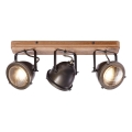 Brilliant - Spot orientable CARMEN WOOD 3xGU10/5W/230V brun