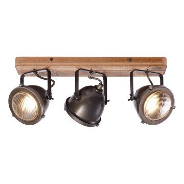 Brilliant - Spot orientable CARMEN WOOD 3xGU10/5W/230V brun