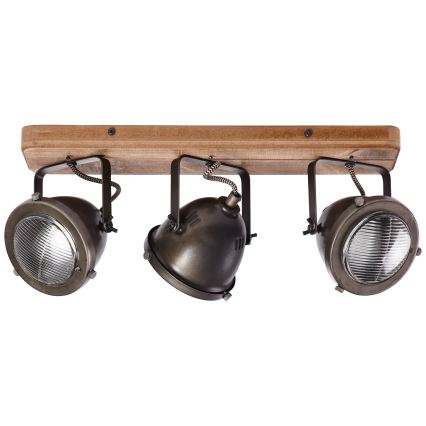 Brilliant - Spot orientable CARMEN WOOD 3xGU10/5W/230V brun
