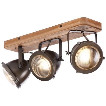 Brilliant - Spot orientable CARMEN WOOD 3xGU10/5W/230V brun