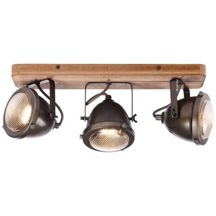 Brilliant - Spot orientable CARMEN WOOD 3xGU10/5W/230V brun