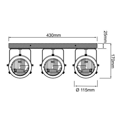 Brilliant - Spot orientable CARMEN WOOD 3xGU10/5W/230V brun