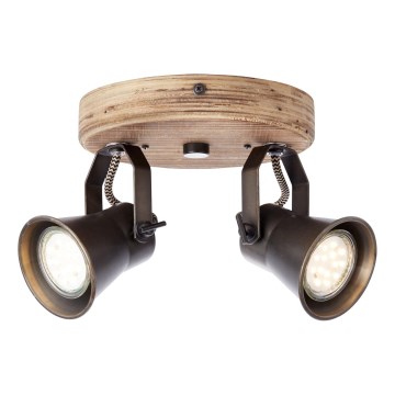 Brilliant - Spot SEED 2xGU10/5W/230V noir/marron