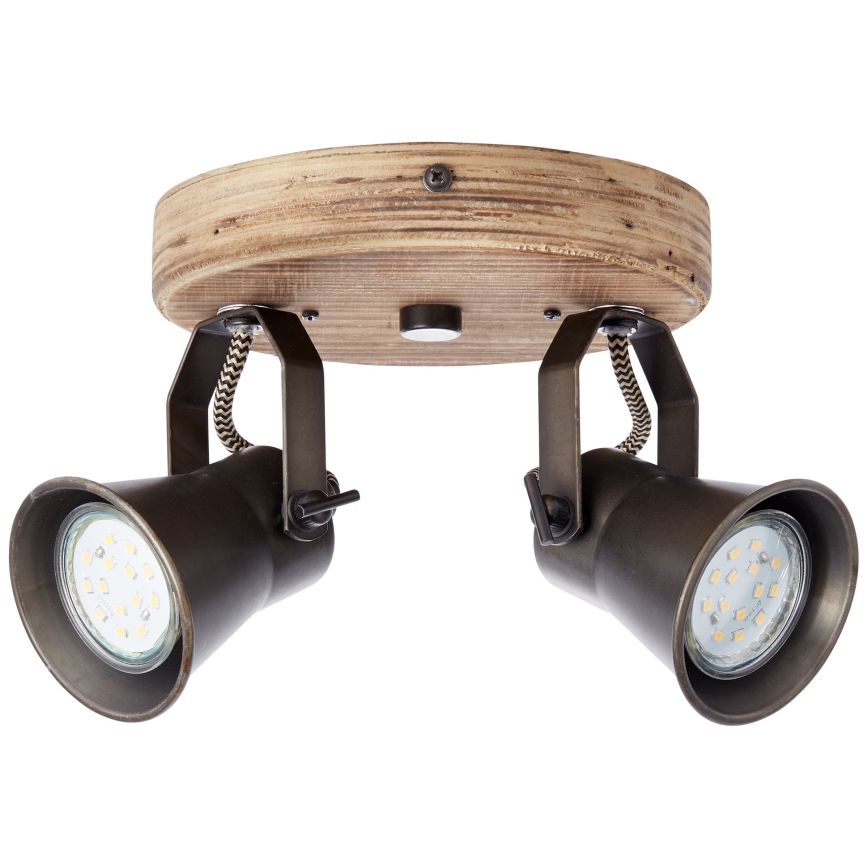 Brilliant - Spot SEED 2xGU10/5W/230V noir/marron