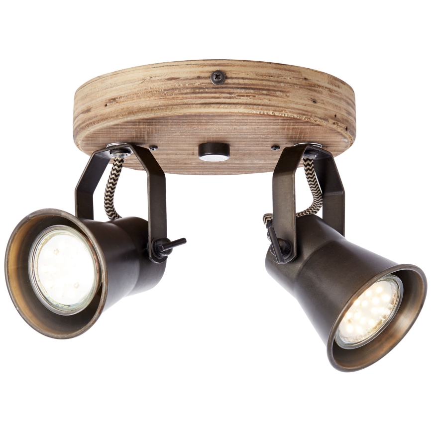 Brilliant - Spot SEED 2xGU10/5W/230V noir/marron