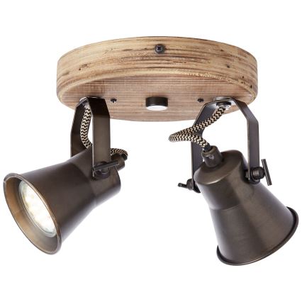 Brilliant - Spot SEED 2xGU10/5W/230V noir/marron