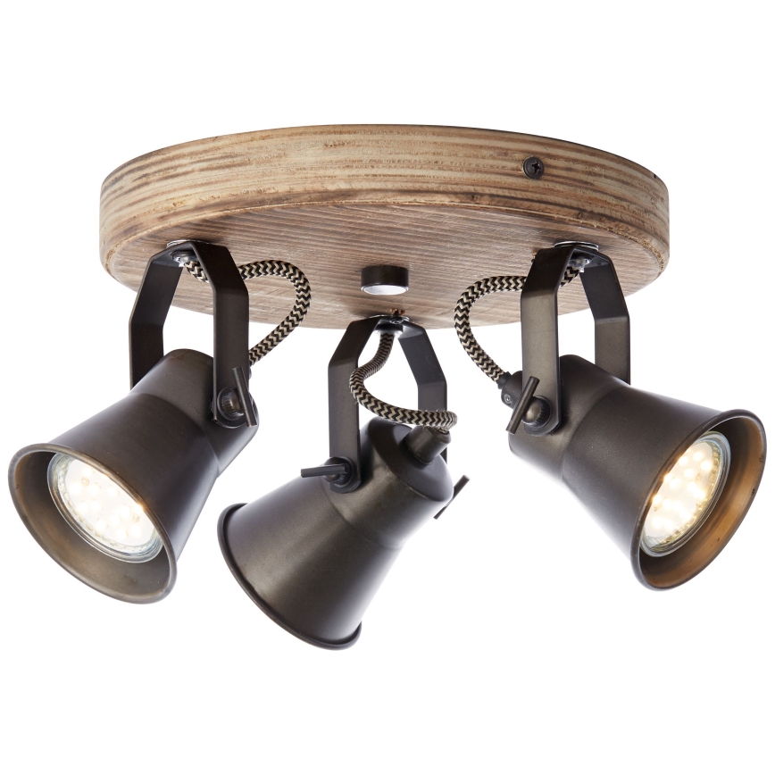 Brilliant - Spot SEED 3xGU10/5W/230V noir/marron