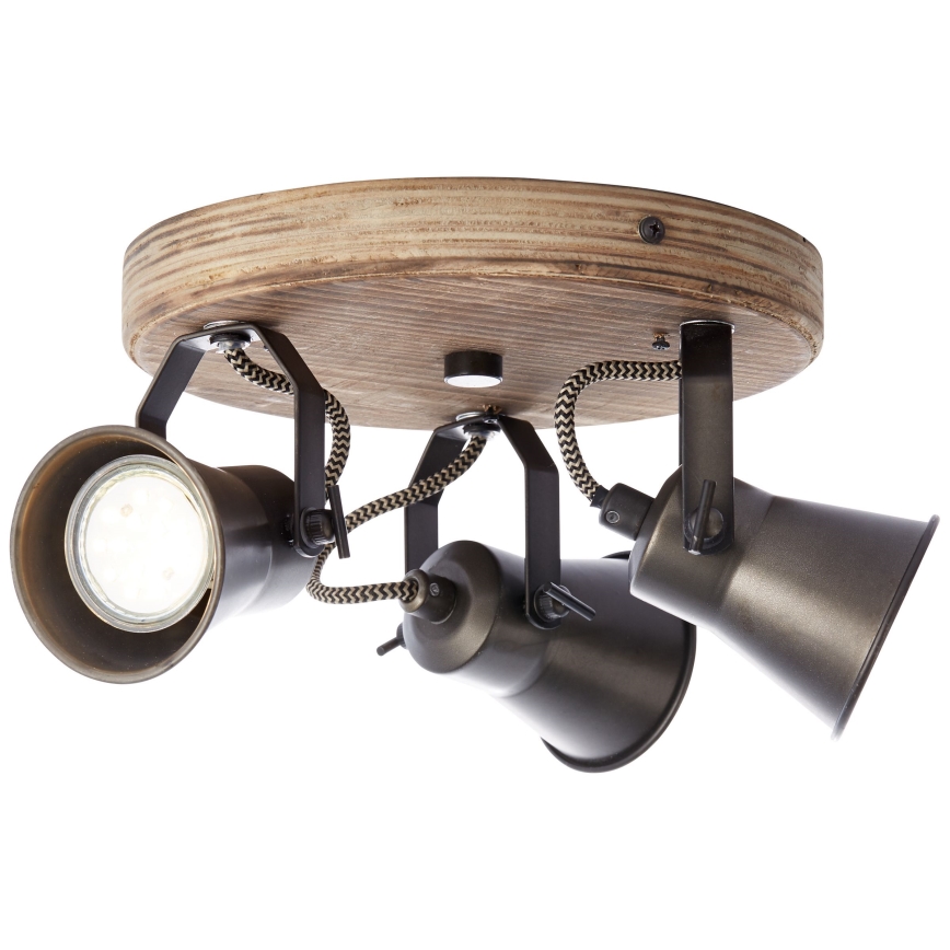 Brilliant - Spot SEED 3xGU10/5W/230V noir/marron