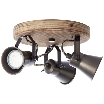 Brilliant - Spot SEED 3xGU10/5W/230V noir/marron