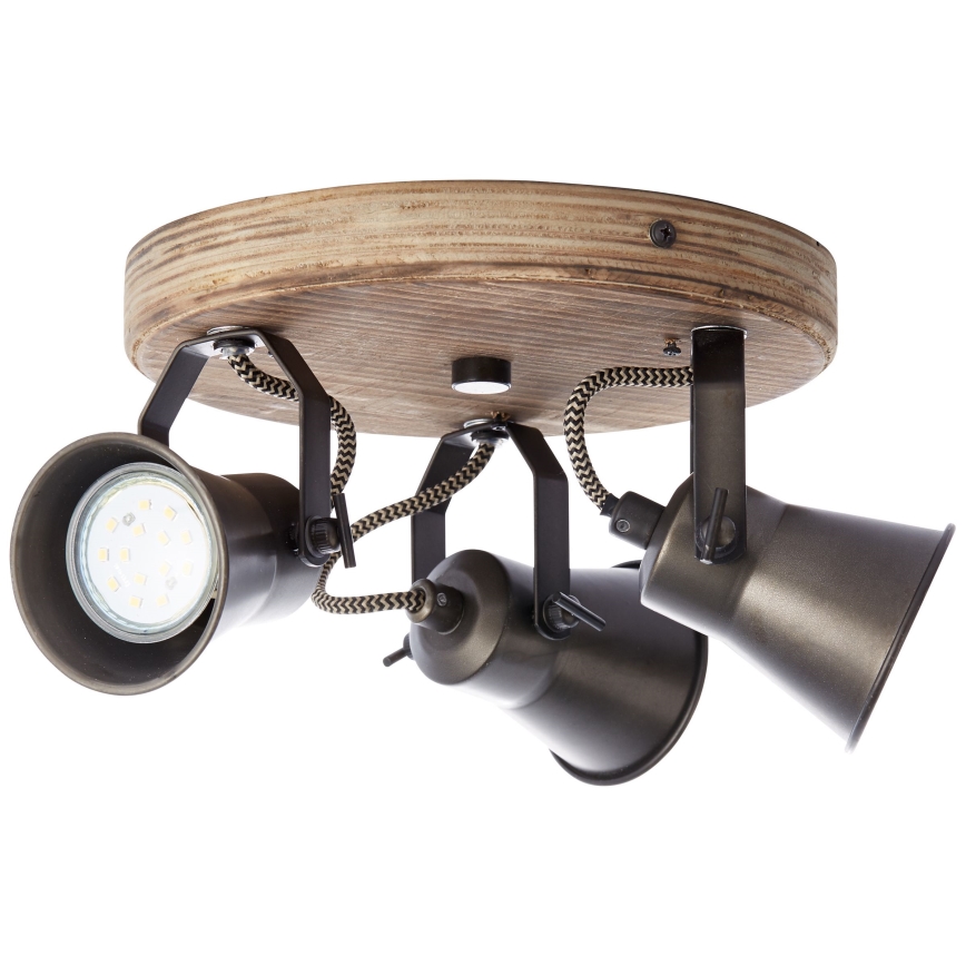 Brilliant - Spot SEED 3xGU10/5W/230V noir/marron