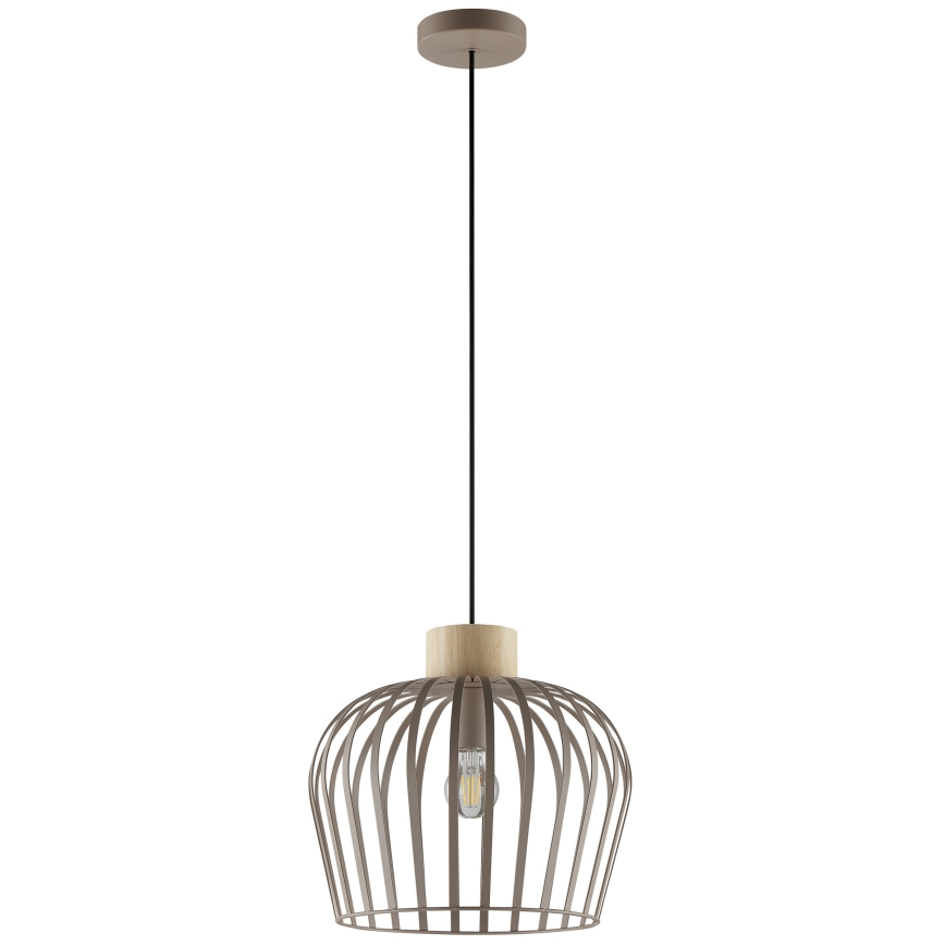 Brilliant - Suspension à câble NORDIC CAGE 1xE27/20W/230V Ø 35 cm, beige