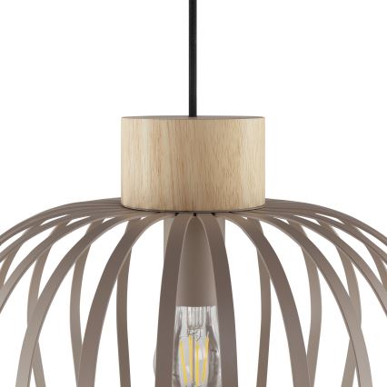 Brilliant - Suspension à câble NORDIC CAGE 1xE27/20W/230V Ø 35 cm, beige