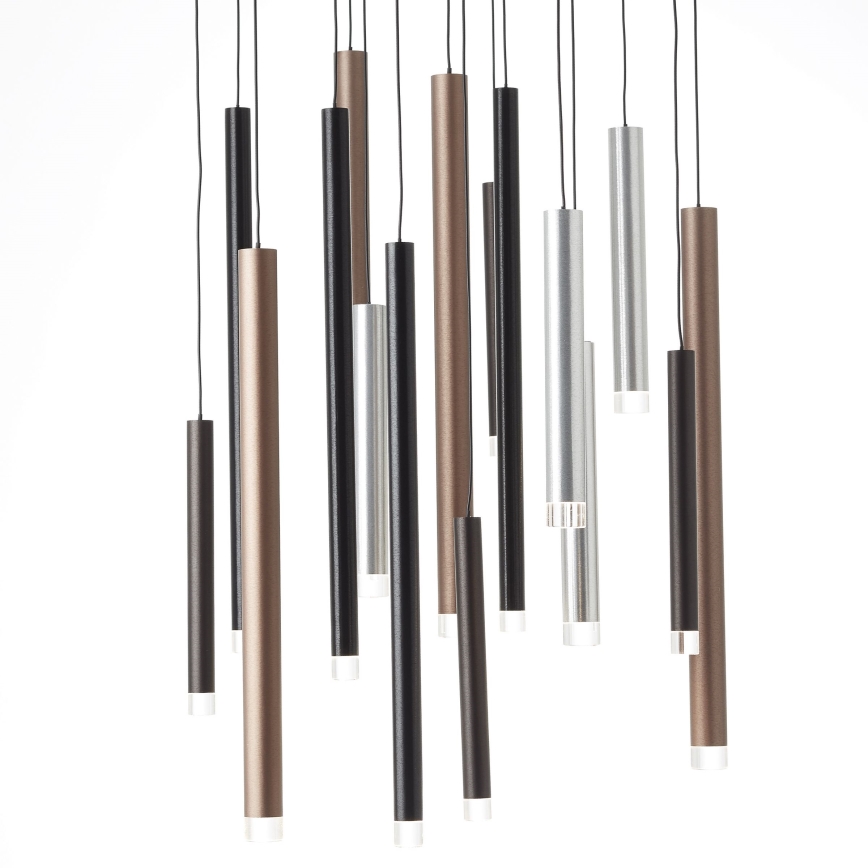 Brilliant - Suspension LED dimmable sur câble CEMBALO LED/70W/230V chrome mat/noir/marron