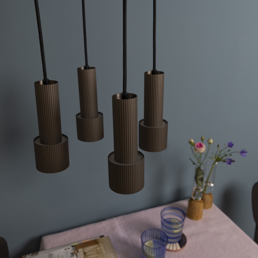 Brilliant - Suspension filaire CADIZ 4xGU10/10W/230V d. 35 cm bronze