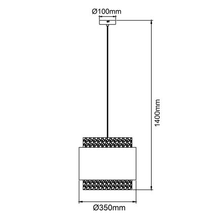 Brilliant - Suspension filaire WATERLILLY 1xE27/60W/230V d. 35 cm crème