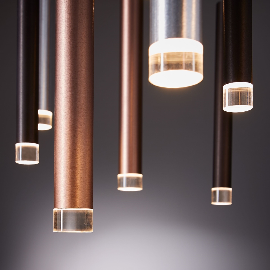 Brilliant - Lustre LED dimmable sur câble CEMBALO LED/60W/230V chrome mat/noir/marron