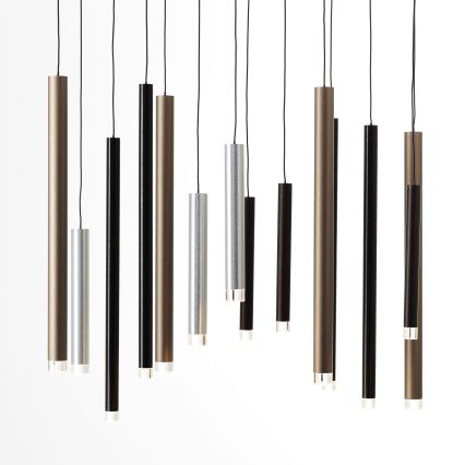 Brilliant - Lustre LED dimmable sur câble CEMBALO LED/60W/230V chrome mat/noir/marron
