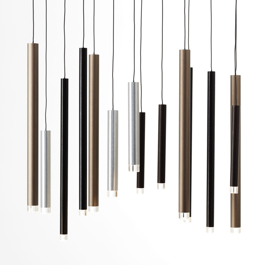 Brilliant - Lustre LED dimmable sur câble CEMBALO LED/60W/230V chrome mat/noir/marron