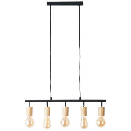 Brilliant - Suspension sur câble 5xE27/28W/230V noir/bambou