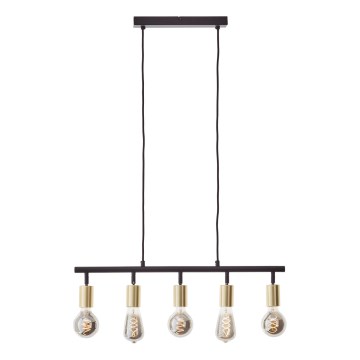 Brilliant - Suspension sur câble 5xE27/28W/230V noir/laiton