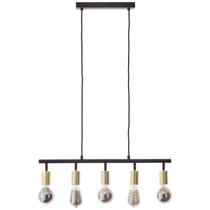 Brilliant - Suspension sur câble 5xE27/28W/230V noir/laiton