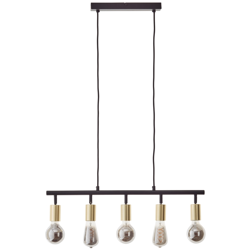 Brilliant - Suspension sur câble 5xE27/28W/230V noir/laiton
