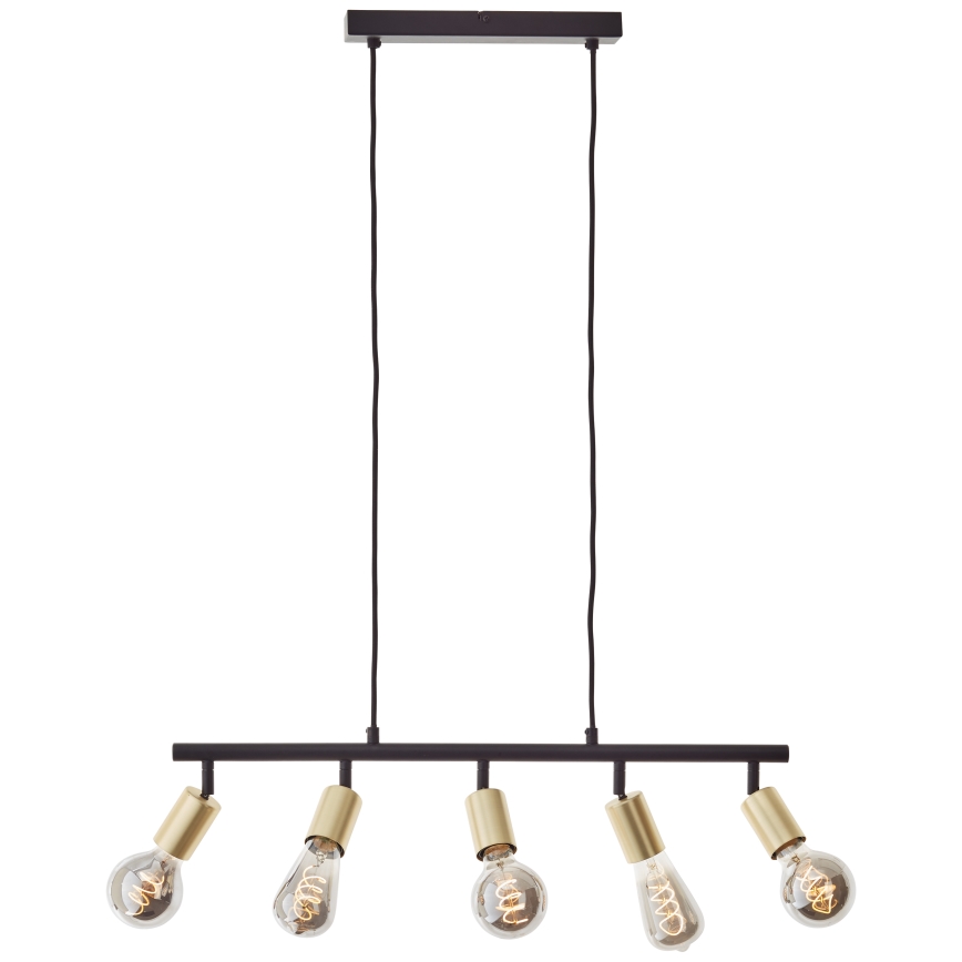 Brilliant - Suspension sur câble 5xE27/28W/230V noir/laiton