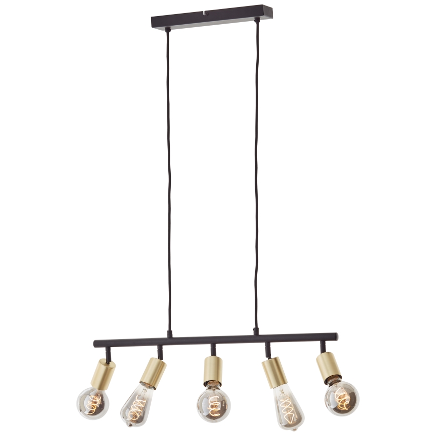 Brilliant - Suspension sur câble 5xE27/28W/230V noir/laiton