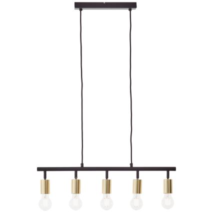 Brilliant - Suspension sur câble 5xE27/28W/230V noir/laiton