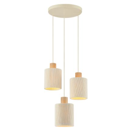 Brilliant - Suspension sur câble ARLO 3xE27/20W/230V diam. 40 cm crème