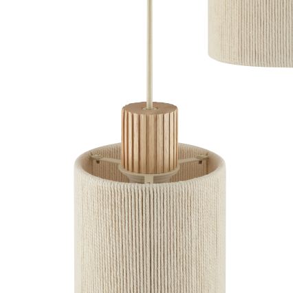 Brilliant - Suspension sur câble ARLO 3xE27/20W/230V diam. 40 cm crème