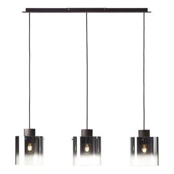 Brilliant - Suspension sur câble BETH 3xE27/60W/230V noir/fumé