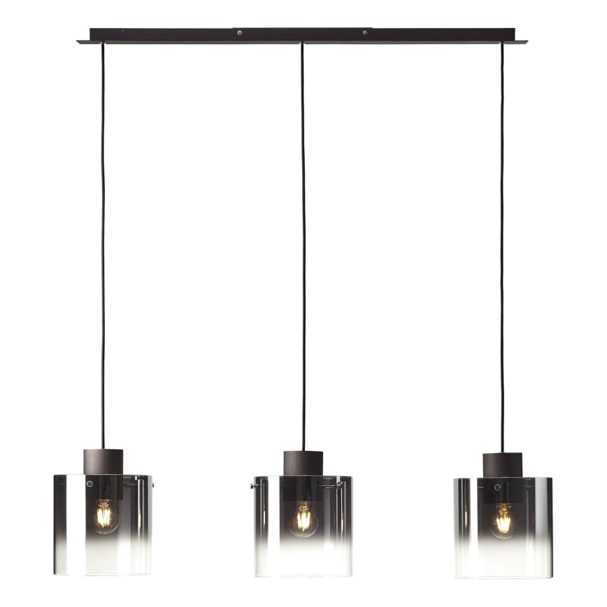Brilliant - Suspension sur câble BETH 3xE27/60W/230V noir/fumé