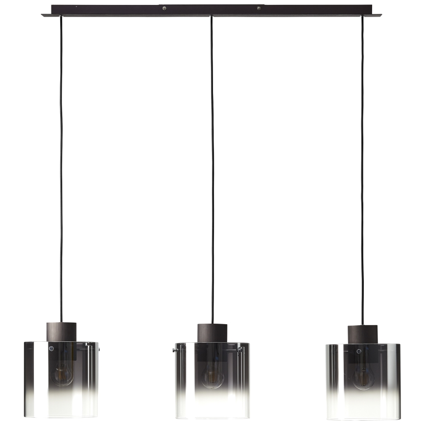 Brilliant - Suspension sur câble BETH 3xE27/60W/230V noir/fumé
