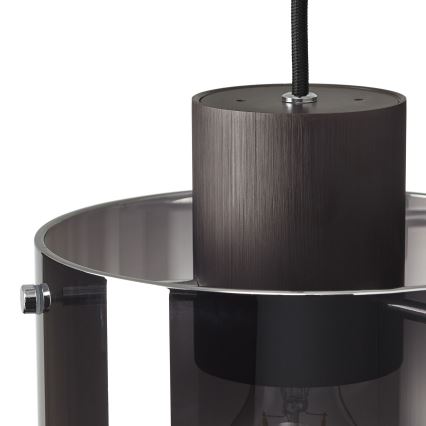 Brilliant - Suspension sur câble BETH 3xE27/60W/230V noir/fumé