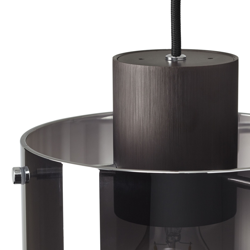 Brilliant - Suspension sur câble BETH 3xE27/60W/230V noir/fumé