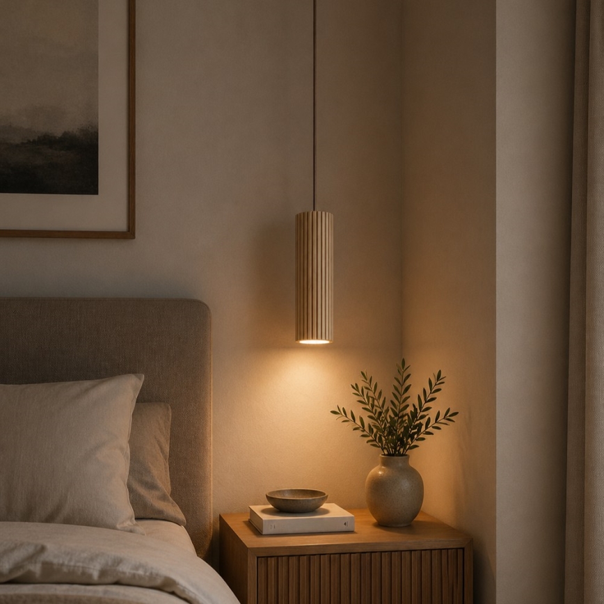Brilliant - Suspension sur câble LAKEWOOD 1xGU10/10W/230V Ø 10 cm marron