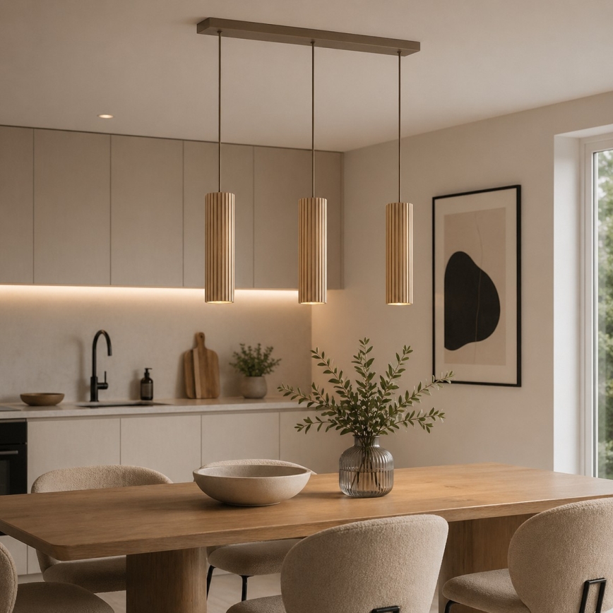 Brilliant - Suspension sur câble LAKEWOOD 3xGU10/10W/230V brun