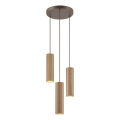 Brilliant - Suspension sur câble LAKEWOOD 3xGU10/10W/230V diam. 28 cm marron
