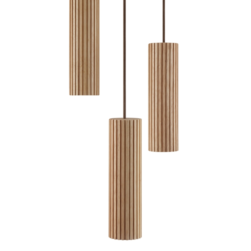 Brilliant - Suspension sur câble LAKEWOOD 3xGU10/10W/230V diam. 28 cm marron