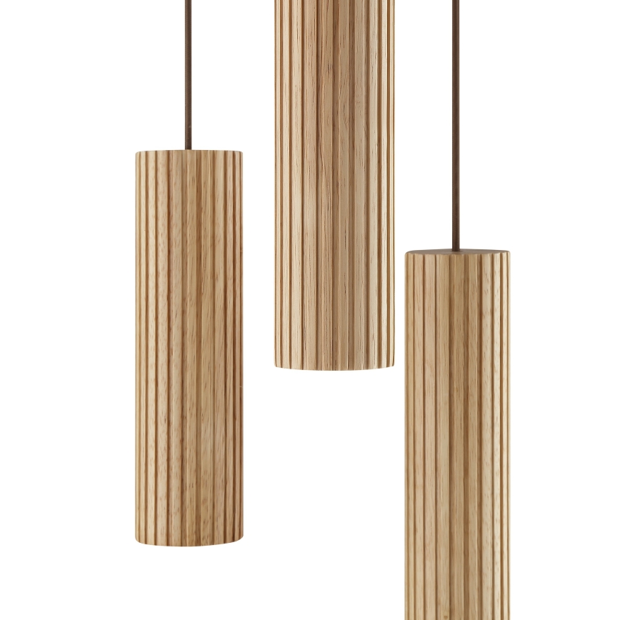Brilliant - Suspension sur câble LAKEWOOD 3xGU10/10W/230V diam. 28 cm marron