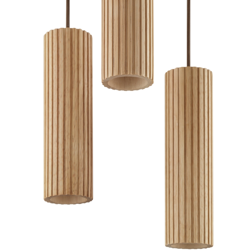 Brilliant - Suspension sur câble LAKEWOOD 3xGU10/10W/230V diam. 28 cm marron
