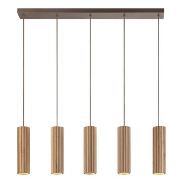 Brilliant - Suspension sur câble LAKEWOOD 5x GU10/10 W/230 V marron