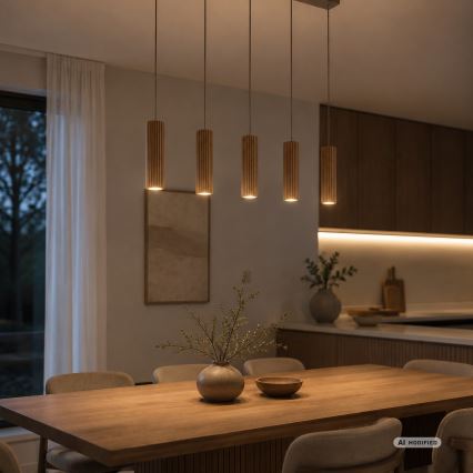 Brilliant - Suspension sur câble LAKEWOOD 5x GU10/10 W/230 V marron