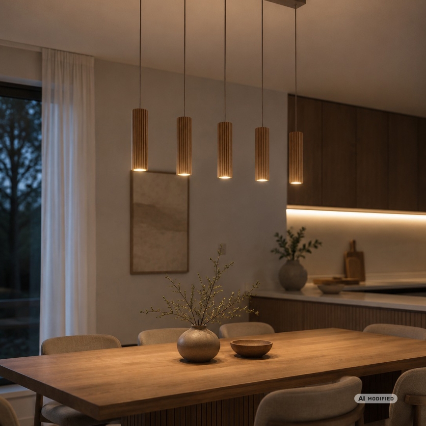 Brilliant - Suspension sur câble LAKEWOOD 5x GU10/10 W/230 V marron