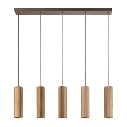 Brilliant - Suspension sur câble LAKEWOOD 5x GU10/10 W/230 V marron