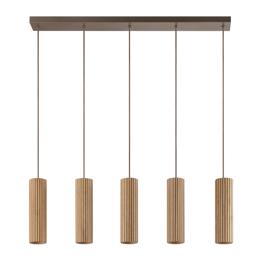 Brilliant - Suspension sur câble LAKEWOOD 5x GU10/10 W/230 V marron