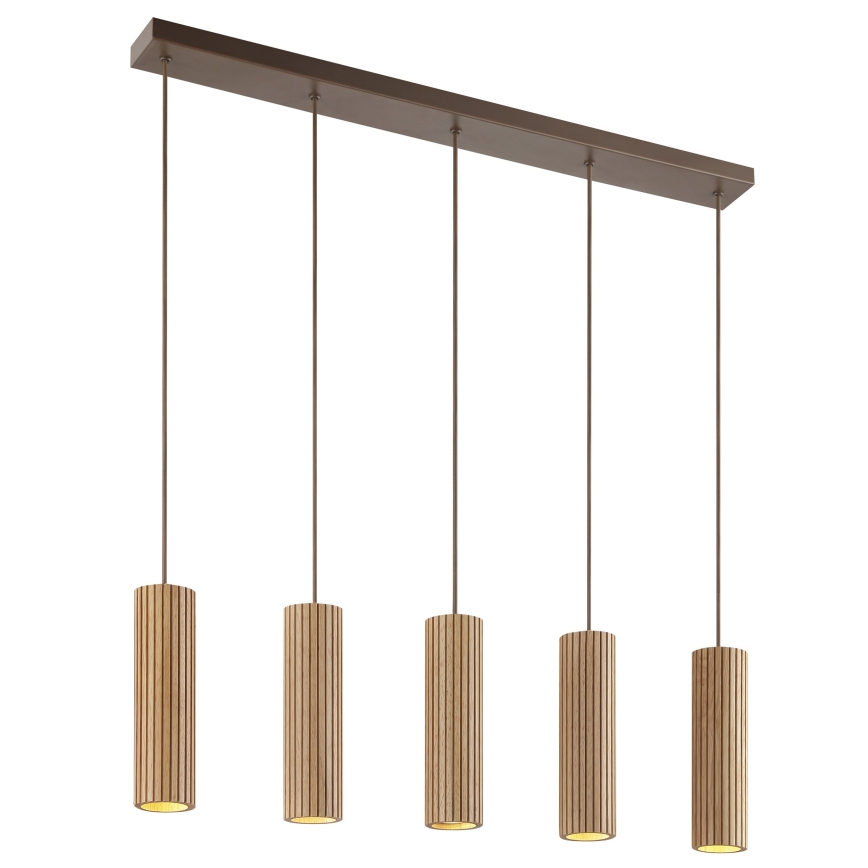 Brilliant - Suspension sur câble LAKEWOOD 5x GU10/10 W/230 V marron