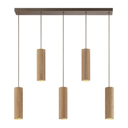 Brilliant - Suspension sur câble LAKEWOOD 5x GU10/10 W/230 V marron